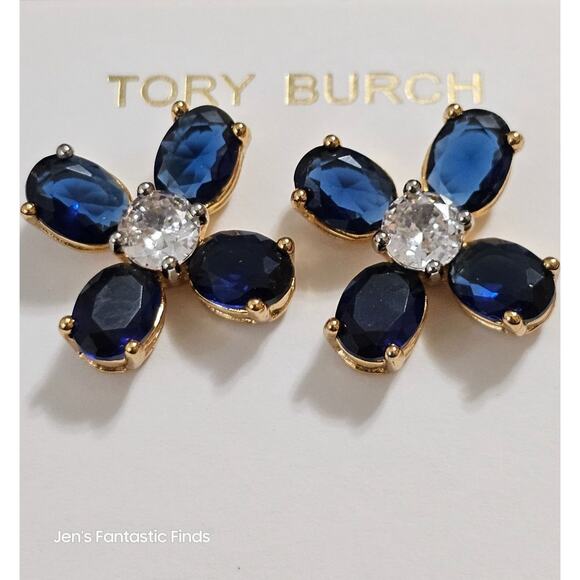 Tory Burch Buddy Clover Stud Earrings New - Picture 1 of 9